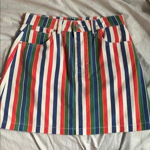 Colorful striped skirt!!❤️🤍💙💛💚